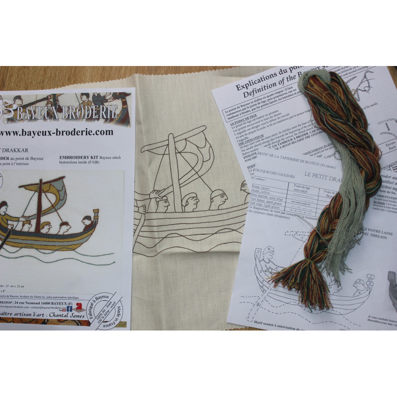 french embroidery kit Bayeux tapestry bayeux stitch little boat